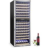 Velivi Wine Fridge Freestanding Dual Temperature Zone, Wine Cooler Refrigerator for 154 Bottles, 24 Inch Wide Large Wine Cool