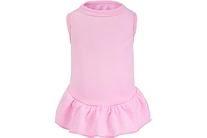 CHOYAXO Dog Dresses Cat Skirt Solid Color Dog Clothes Summer Sleeveless Puppy Girl Clothes for Small Pet Dogs Cats (Pink, Medium)