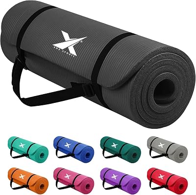 Xn8 Sports Yoga Mat 10mm 15mm Thick NBR Exercise Mat with Carry Strap