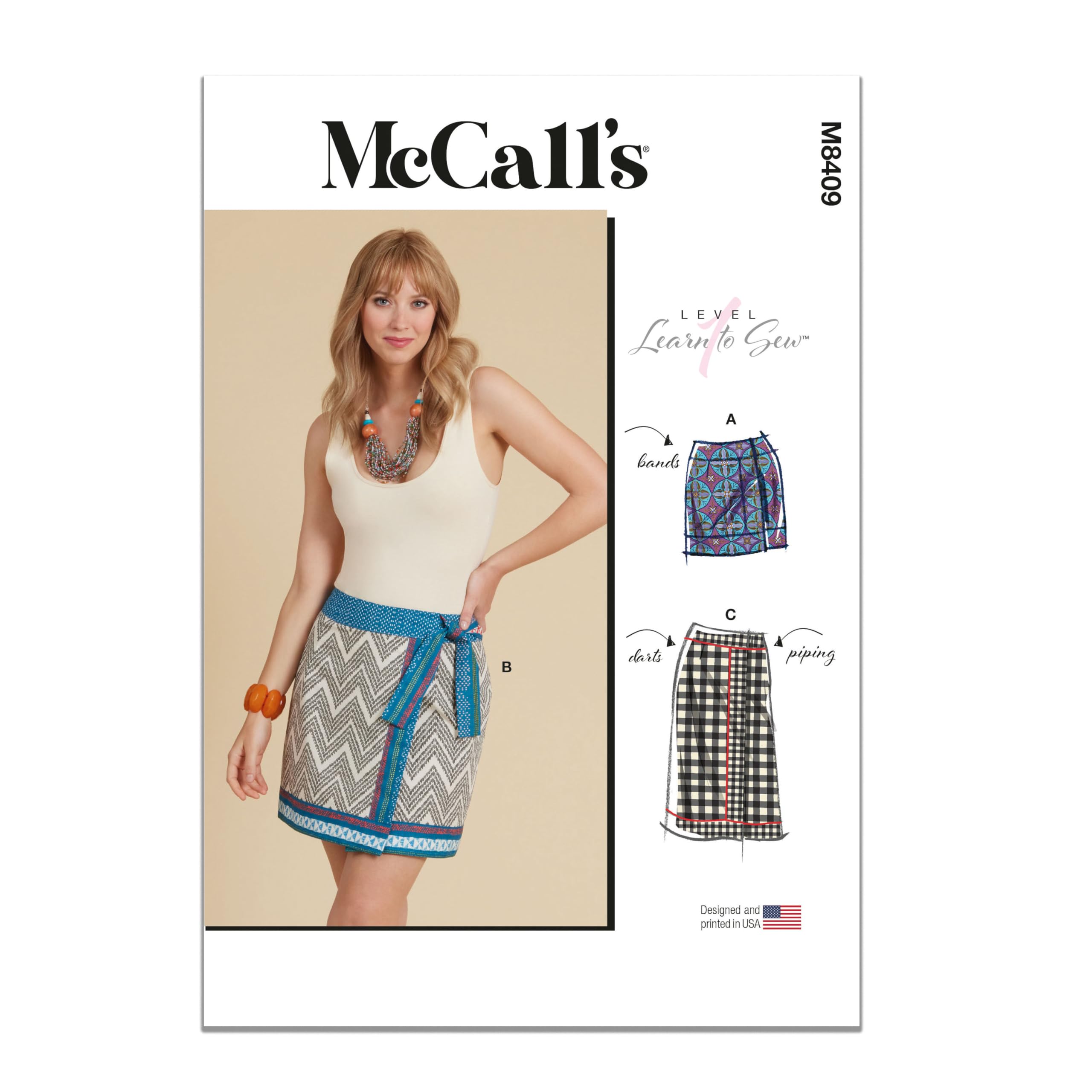 MCCALLS M8409H5 Misses' Wrap Skirts H5 (6-8-10-12-14)