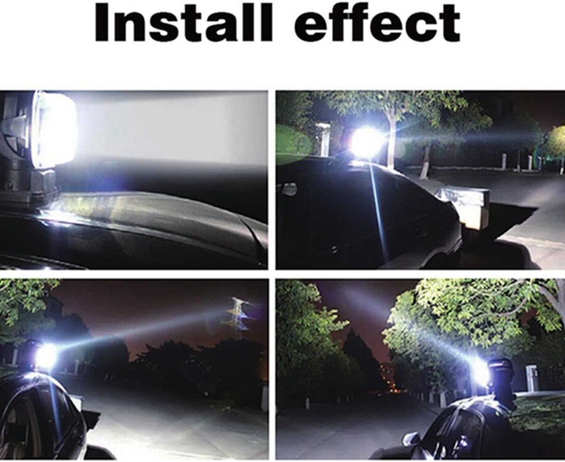 1pcs Black 12v 24v 50w 360 CREE LED Rotating Remote Control Search Work Light Spot for Hummer Jeep Off-Road Vehicles Trucks Car Boat SUV Home Security Emergency Search Lighting: Automotive