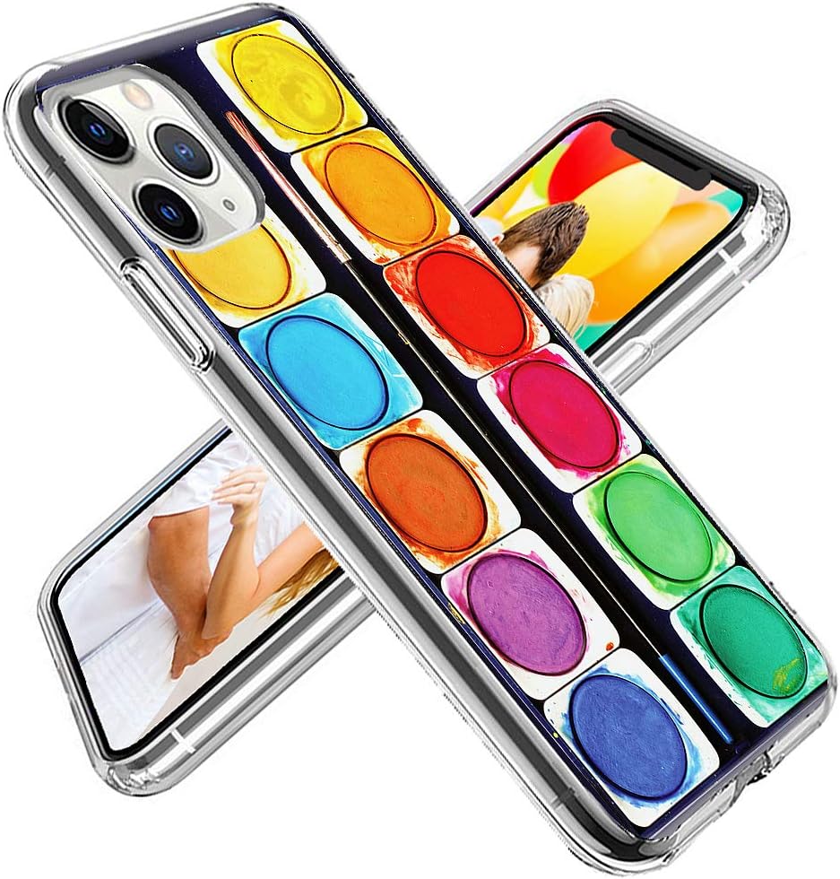 iPhone 11 Pro Max Case Cute for Women,ARTIOSIT Full Protective Thin Girly Soft Rubber Clear Phone Cases Cover with Design for iPhone 11 ProMax,Funny Aesthetic Art Artist Painter Watercolor Paint Box