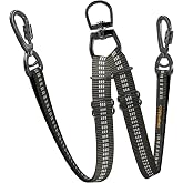 Double Dog Leash &ndash; Adjustable Length Long Leash for Dog Training &ndash; Dual Reflective Dog Leash with Non-Tangle Design &ndash; Heavy Duty Nylon and Metal Buckles &ndash; Ideal