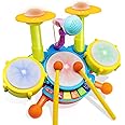 Drum Set for Toddlers, Toddler Drum Kit, Kids Drum Kit Instrument, Toy Girl Boy Birthday Gift, Baby Boy Girl Electric Drum Kit