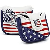 Golf Putter Cover USA Mallet Putter Headcover with Magnetic Closure Leather Golf Club Covers for Most Brand
