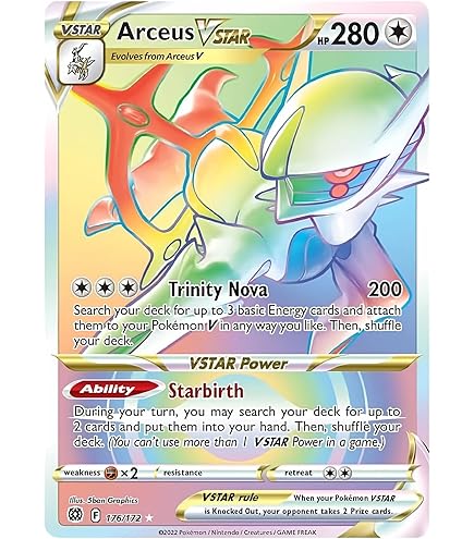 golden arceus pokemon card Amazon.com: Pokemon – Arceus Vstar 184/172 – Brilliant Stars – Secret Rare  – Gold Holo