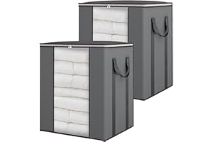 IONPSHG 2 Pack 120L Extra Large Clothes Storage Bags Foldable Comforter Storage with Reinforced Handles Clothes Storage Conta