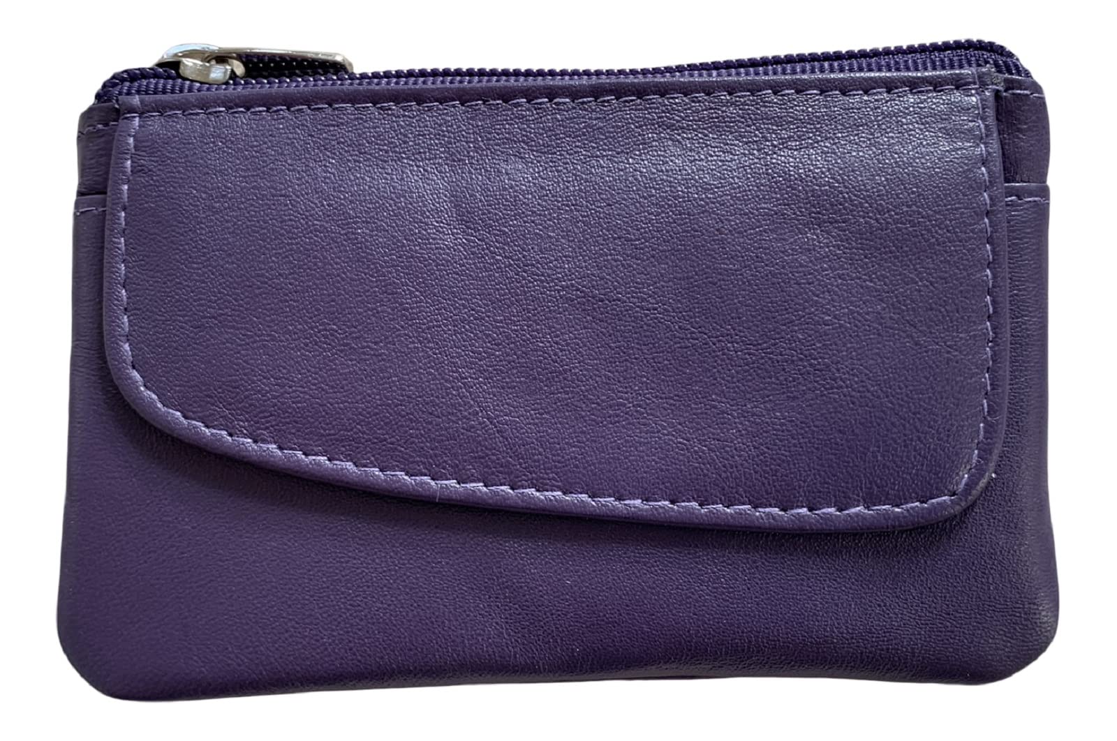 Golunski Small Soft Leather Coin Purse with Coin Purse Credit Card, Purple, S, Purses