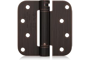 Haidms Self Closing Door Hinges 3 Pack Oil Rubbed Bronze Spring Loaded Hinges 4 Inch with 5/8" Radius Corner Adjustable Tension for Garage Exterior Door