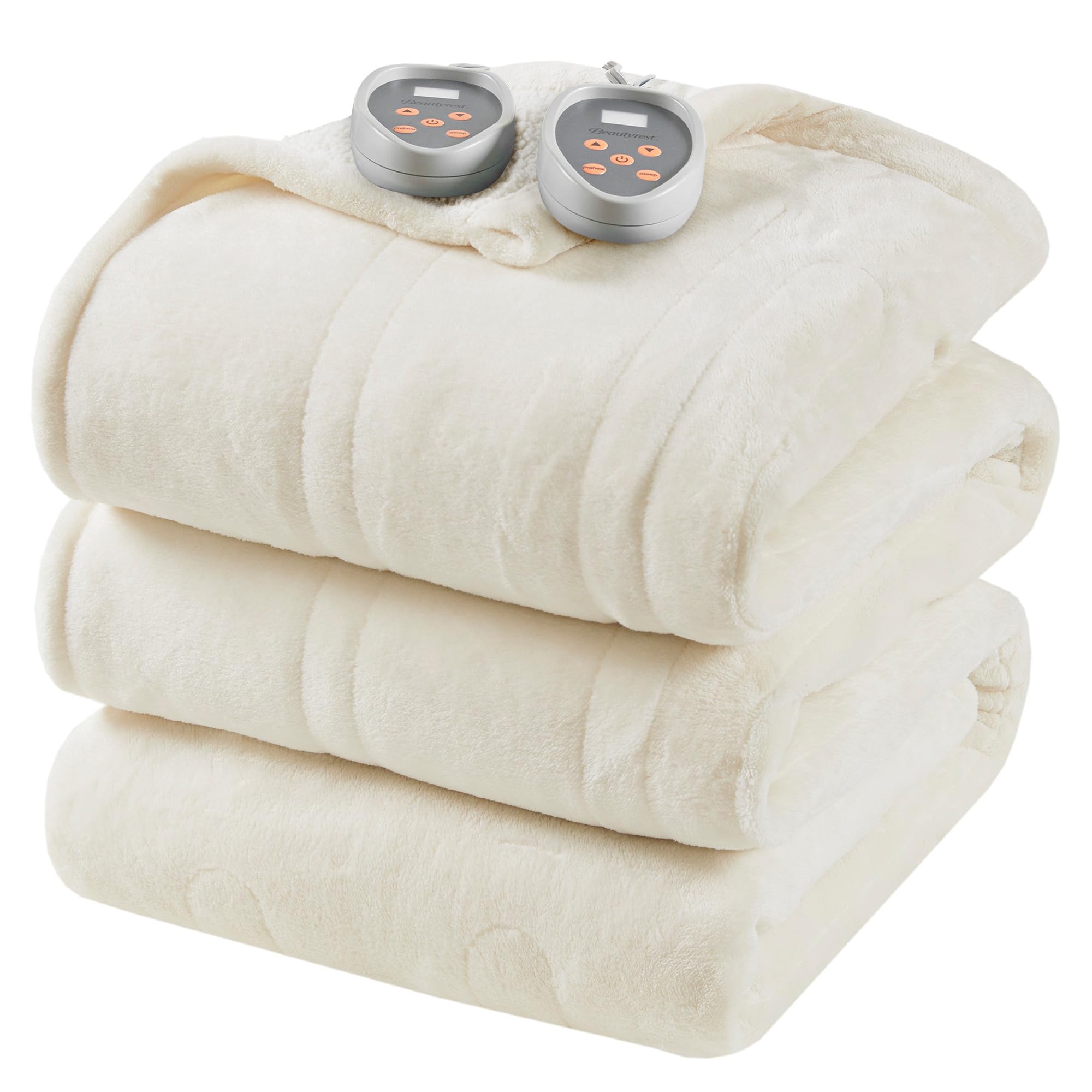 Photo 1 of Beautyrest Heated Blanket, Electric Blanket, Soft, Warm, Reversible Plush - Sherpa Heating Blanket with 20 Heat Settings, 1-10 hrs Timer Auto Shut Off, Machine Washable, King (90 inx100 in), Ivory