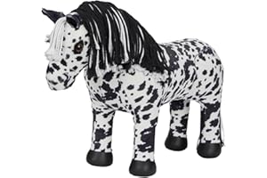 LeMieux Toy Pony Appaloosa Dakota - Plaitable Two-Tone White & Black Mane - Super Soft Coat for Brushing & Playing - One Size