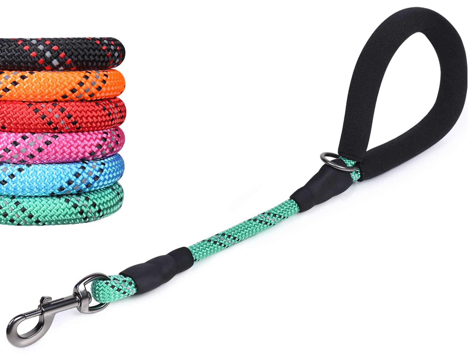 VIVAGLORY Short Dog Lead Closerok Traffic Leash for Dog with Soft Padded Handle for Training & Walking, Padded Neoprene & Heavy Duty, 46cm, Turquoise — image 1