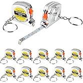 12 Pack 3ft Mini Tape Measure Keychain, Sliver Portable Retractable Small Tape Measure with Slide Lock, Construction Party Favors for Prize Bag Filler DIY Projects School Office Home Project Daily Use