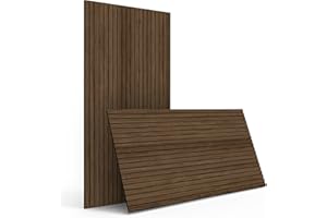 INNO STICKERS 4-Piece Wood Slat Wall Panel for Interior Wall Decor Noise Cancelling 47.2" x 23.6" Peel and Stick Acoustic Decorative 3D Sound Absorbing Wall Paneling, Walnut