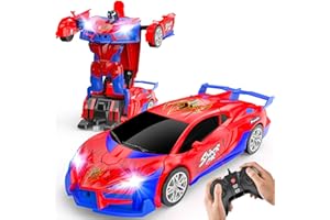 JMOROCR Spider Transform Remote Control Car Toys for Boys 4-7,2.4GHz RC Cars with Dual-Color Lights,Fast 360°Rotation,One-Click Deformation,Toys for 3 4 5 6 7 8 9 10 11 12 Year Old Boys