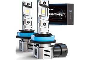 FRANXI H11 Bulbs Fog Lights, H8 H9 H16 Lights 60W Super Bright 6000K Cool White, 1:1 Design with Cooling Fan, Plug and Play, Pack of 2