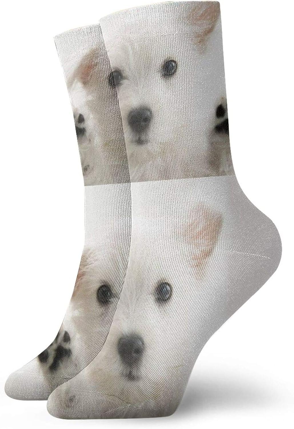 White Puppy Dog Ankle Socks For Men Women Funny Crew Socks Athletic