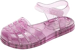 ursloole Toddler Girls Jelly Shoes Soft Unisex-Child Boys Jellies Sandals Rubber Sole Closed Toe Beach Summer Mary Jane Kids Princess Dress Flat