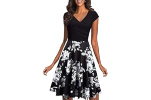 PETYCZEN Party Dresses for Women 2023 Casual Wrap V Neck Short Sleeve Mini Swing Dress Knee Length Ruffle Cocktail Sun Dress