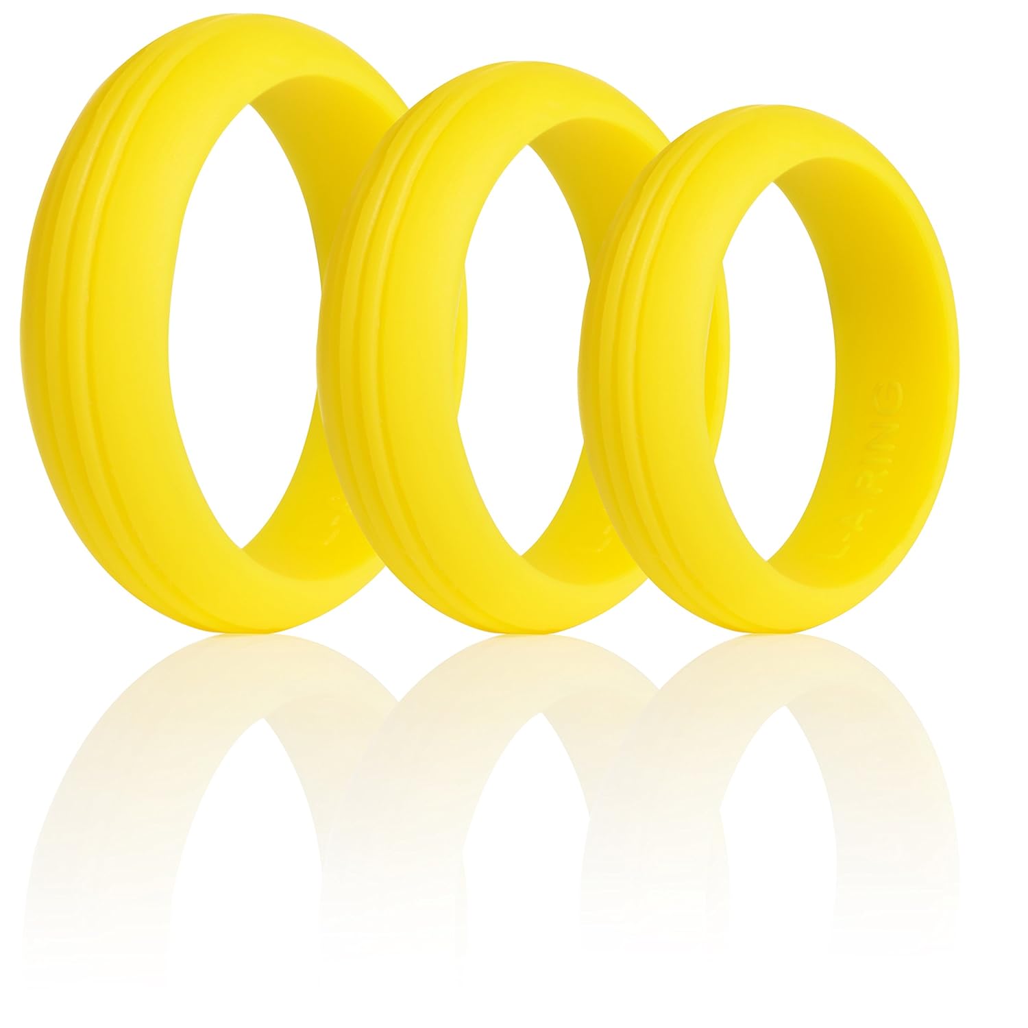 Silicone Wedding Bands By L A Rings for Men and Women 3 Pack Flexible Medical Grade Rubber | Hypoallergenic Antibacterial | Work Gym Fitness Exercise | Black or Gold