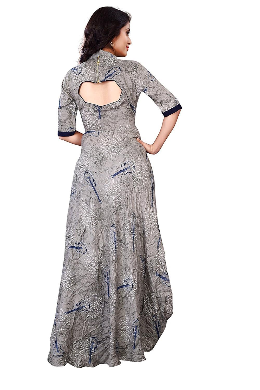 royal export women's grey printed gown
