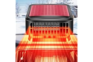 QEPJO Car Heater,Portable 12V Car Heater & Defroster 200W Car Heaters for Vehicle,Plug In Car Heater for Windshield Defogger with 360° Rotary Portable Heater for Car,RV,SUV (Red)