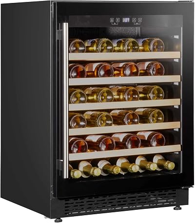 Baridi 54 Bottle Wine Cellar Fridge Dellonda DH78 Black 135L Digital Touch