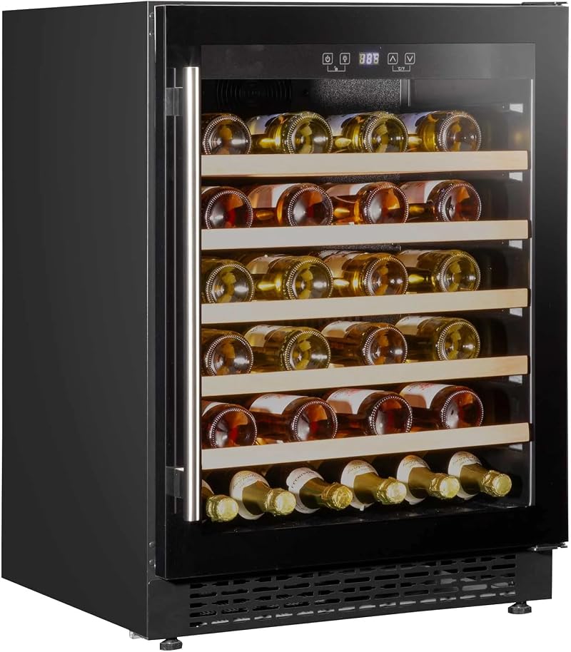 Baridi 54 Bottle Wine Cellar Fridge Dellonda DH78 Black 135L Digital Touch