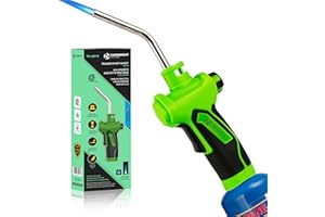 TURBOHEAT Propane Torch Head with Igniter Trigger Start Propane Torch All-Purpose MAPP Gas Torch Rubber Easy Grip Handle MAP Gas Soldering Brazing Torch Kit for 1 lb Propane Tank Welding Blowtorch
