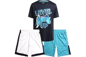 Pro Athlete Boys' Active Shorts Set - Performance T-Shirt and Dry Fit Shorts Set - Summer Activewear Set for Boys (8-16)