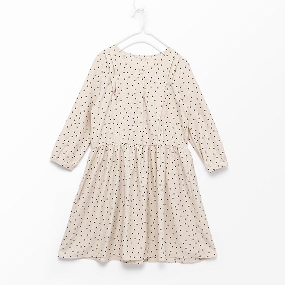 Amazon Co Jp エヘカソポ Ehka Sopo ポリエステルツイルドットプリントワンピース ベージュ M 服 ファッション小物