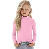 LessonZoo Girls Mock Turtleneck Long Sleeve Shirts Kids Soft Slim Fit Undershirt Warm Casual Base Layer Fall Winter Top