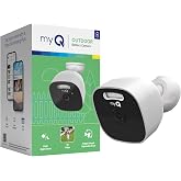 Chamberlain myQ Outdoor Battery Camera | 2K Camera, Color Night Vision, Spotlight, Motion Alerts, Live View with Two-Way Talk, Wireless, Weather-Resistant, Outdoor, White