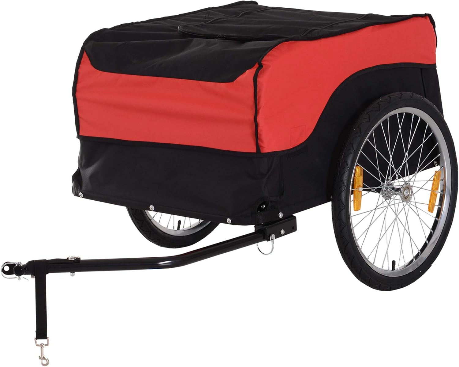 HOMCOM® Transportanhänger Lastenanhänger Fahrrad Anhänge Lasten-Fahrradanhänger CargoTrailer ...
