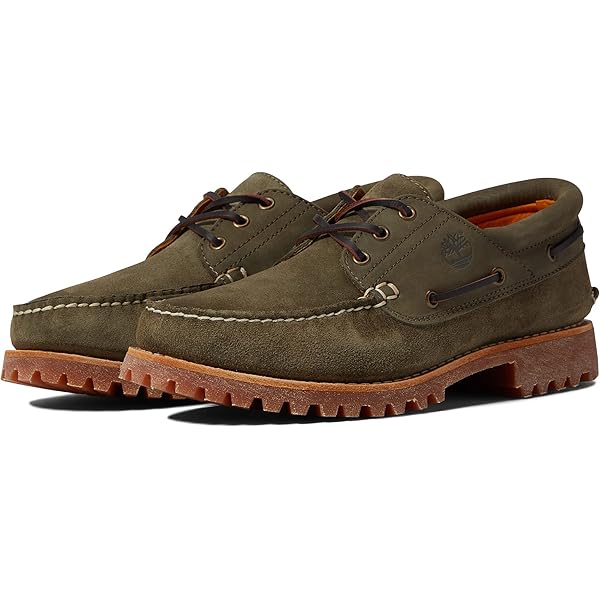 Timberland Men's Authentic 3-Eye Lug Handsewn Boat Shoe, Burgundy