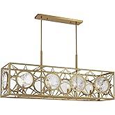 Savoy House 1-5066-8-322 Balfour Transitional Glam Linear Chandelier, 8-Light 480 Total Watts, 20" H x 13" W, Warm Brass