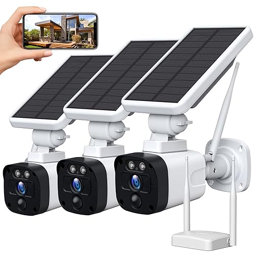 Camland Solar Security Camera System Wireless WiFi, Pack 3MP