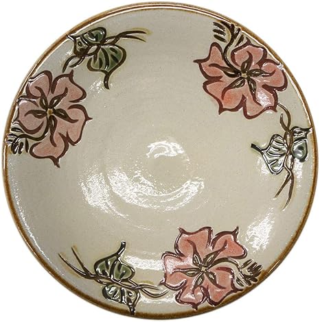 Amazon やちむん 沖縄陶器 7寸皿 ハイビスカス 赤 プレート 皿 食器 大皿 中皿 線彫り 焼き物 カレー パスタ皿 オンライン通販