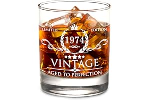 AOZITA 50th Birthday Gifts for Men Whiskey Glass with Delicate Package- 50th Birthday Decorations for Men, Party Supplies - 50th Bday Gifts Ideas for Him, Dad, Husband, Friends - 11oz Whiskey Glass
