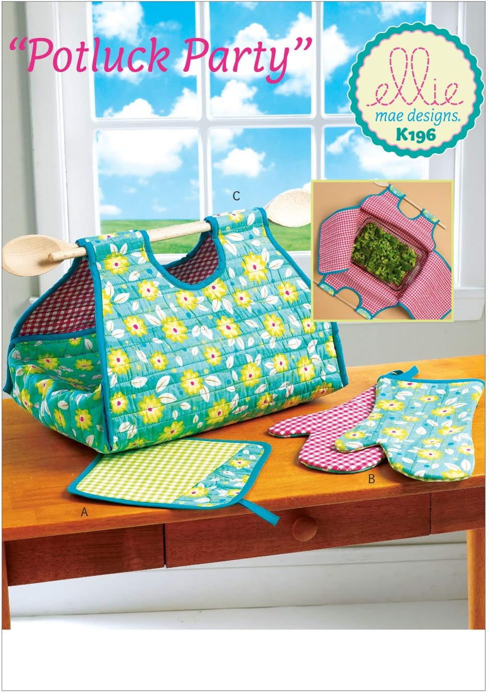 Kwik Sew Patterns K0196OSZ,Potholder,Mitts and Casserole Carrier, One size