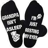 Jeasona Grandpa Gifts Birthday Funny Gifts for Grandpa Men's Birthday Novelty Non-Slip Socks Fathers Day Gift for Dad Funny Socks Presents for Men Dad White Mens Stocking Gag Elephant Stuffers for Him