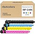 rito4colors Compatible MPC406 Toner Cartridge Replacement for MP C307 MP C306 MP C406 MP C407 842091 842092 842093 842094 (Black, Cyan, Magenta, Yellow, 4Pack)