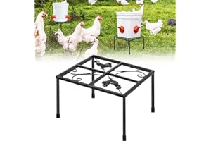 SYMDROMIA Metal Stand for Chicken Feeder Waterer, Iron Square Stand Holder with 4 Legs, Rectangular Supports Rack for Buckets Barrels Equipped Installed with Feeder Waterer Port, for Coop Poultry Indoor Outdoor