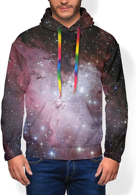 Amazon Co Jp 宇宙柄 銀河 パーカー メンズ スウェット フード付き 裏起毛 男子 ポケット付き 服 ファッション小物