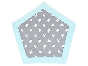 Kraftkids Tapis De Jeu Avec étoiles Blanches Sur Fond Gris