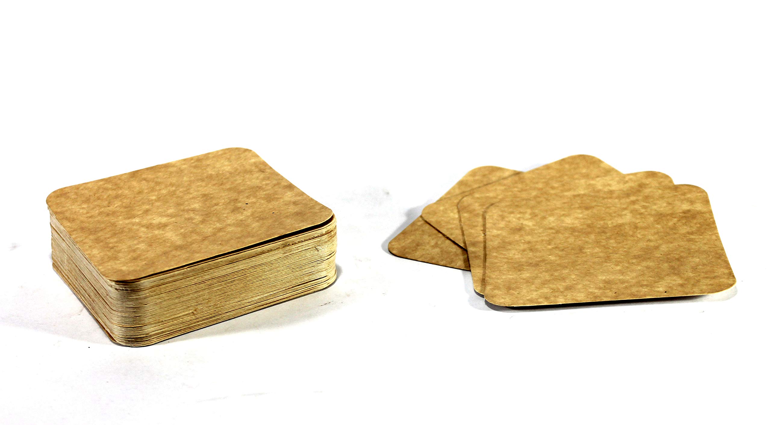 Photo 1 of (opened) (used) eSplanade Disposable Coaster - Made of Paper (Set of 100) - Use and Throw Reversible Coasters - Perfect for Bar, Hotel, Restaurant Purpose & Parties (Brown Square)