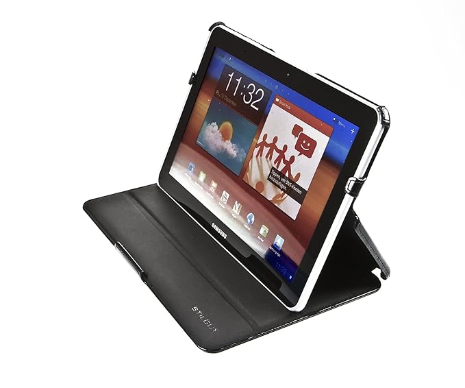 StilGut UltraSlim Case, Tasche mit Stand- und Präsentationsfunktion passend für Samsung Galaxy Tab 10.1 & 10.1N, schwarz