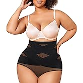 Nebility Plus Size Shapewear for Women Tummy Control Butt Lifting Panties Hi- Waist Trainer Body Shaper Short Belly Underwear