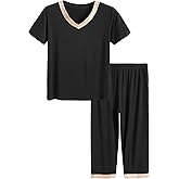 Latuza Women's Sleepwear Tops with Capri Pants Pajama Sets