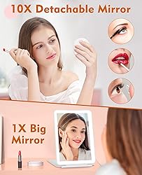 FUNTOUCH Rechargeable Travel Makeup Mirror with